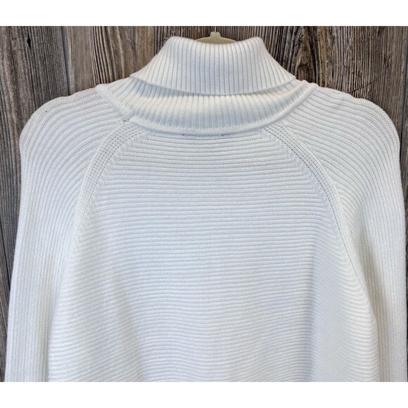 Simply Vera Vera Wang Side-Tie Ribbed Turtleneck Ivory Sweater XL Cozy Chic - Picture 6 of 13